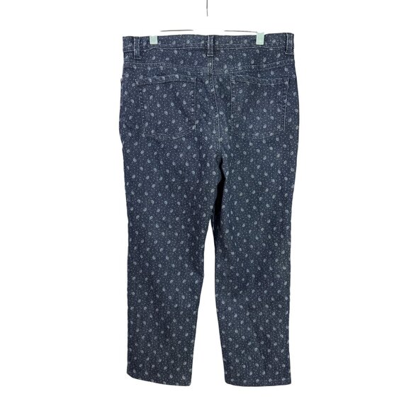 Gloria Vanderbilt Amanda 16P Mid Rise Paisley Dots Denim Jeans Straight Leg - Picture 2 of 5
